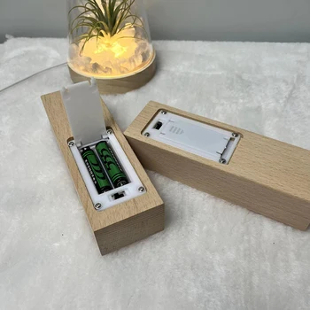 100vnt Stačiakampio formos Lempa Led Bazės AAA Baterija Medienos Šviesos diodų (Led) Stendas Urmu už staliukas 3D Akrilo Naktį Žibintai