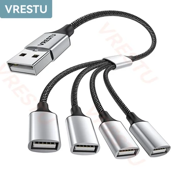 1-4 Iš USB Adapteris, Splitter Keitiklio Kabelį, Duomenų Mokestį Skaičius 2/3 Uosto Kelias Expander 2.0 OTG USB HUB PC Nešiojamas Priedai