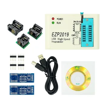 Nemokamas pristatymas EZP2019 Didelio Greičio USB, SPI Programuotojas 24 25 26 93 EEPROM 25 Flash Bios + 6pcs Adapteris anglų pc programinė įranga