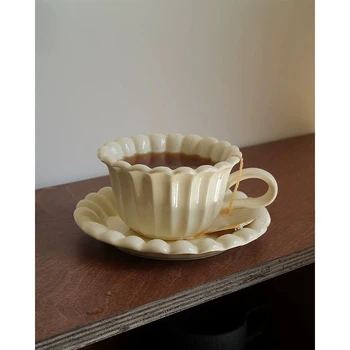 Derliaus kremas stiliaus nėrinių kavos puodelio puodelį latte, latte nėrinių taurės underglaze spalva didelės vertės popietę arbatos puodelio namų ūkio vartojimui