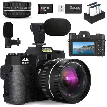 KOMERY Kompaktiškas Skaitmeninės Fotografijos Kamera 4K WIFI Web Kamera Derliaus Vlog Video Rašytuvas 