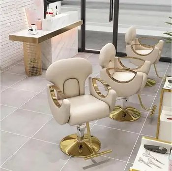 Nemokamas pristatymas Naujos stiliaus prabangūs hidrauliniai salonas kėdė aukso kirpykla kėdės, baldai