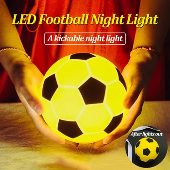 LED Silikono Futbolo Nakties Šviesos Palieskite Jutiklį, šviesos srautą galima reguliuoti Įkrovimo Apdailos Vandeniui Kamuolys Lempa Vaikams, Kūdikių Žaislų Dovana