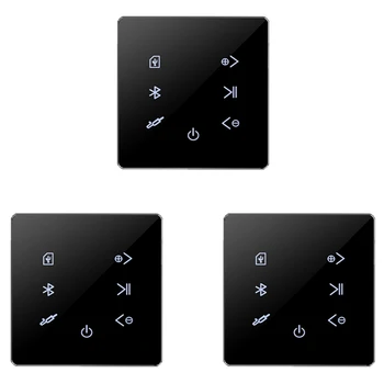 3X Bluetooth Stiprintuvo Sienos USB SD Kortelę Muzikos Panelė Smart Home Fono Garso Sistemos Stereo Viešbučio Restorane(Juoda)