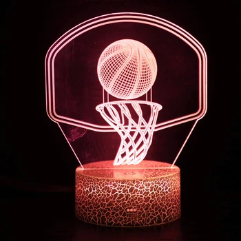 Nighdn Krepšinio Naktį Šviesos 3D Iliuzija Lempos staliukas Namų Apdailos Miegamasis Gimtadienio, Kalėdų Dovana Vaikams Berniukams