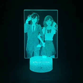 Manga Horimiya KIAUŠIALĄSČIŲ Anime Duomenys Hori Miyamura 3D LED Nuotrauką Lavos Lempos, Baterijos RGB Spalvinga Naktį Žibintai Stalo Stalo Apdailos