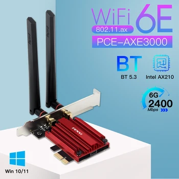 5374Mbps Wi-Fi 6E AX210 Belaidžio WiFi Adapteris Tri-band 2.4 G/5G/6Ghz Suderinamų 
