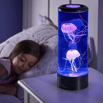 Spalva keičiasi medūzos lempa USB/baterija stalo lempos Vaikų dovana, Namų miegamojo puošmena Berniukų ir mergaičių gimtadienis