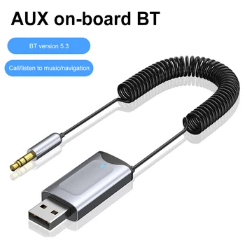 Bluetooth Aux Adapteris Dongle USB 3,5 mm Jack Automobilio Audio Aux 