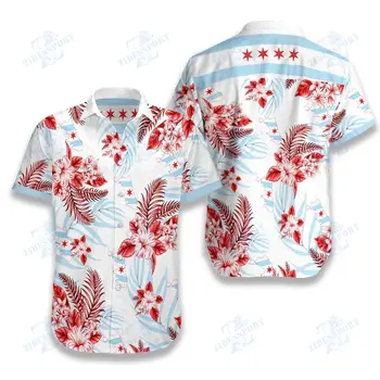 Laisvalaikis, Gėlės ir Lapai Paplūdimys, Havajai Chemise 3D Spausdinimo Mens Spalvinga Trumpas Rankovės Marškinėliai Streetwear Mados Vetement Homme WY-304