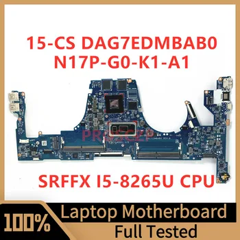 DAG7EDMBAB0 Mainboard HP 15-CS Nešiojamas Plokštė N17P-G0-K1-A1 Su SRFFX I5-8265U CPU 100% Visiškai Išbandyta, veikia Gerai
