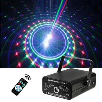 DJ Disco Lazeris, Šviesos, Scenos Apšvietimas Nuotolinio 16 Naujų Modelių RGB Projektoriaus Šalies Kalėdų Vestuvių Šventė Garso Aktyvus Poveikis