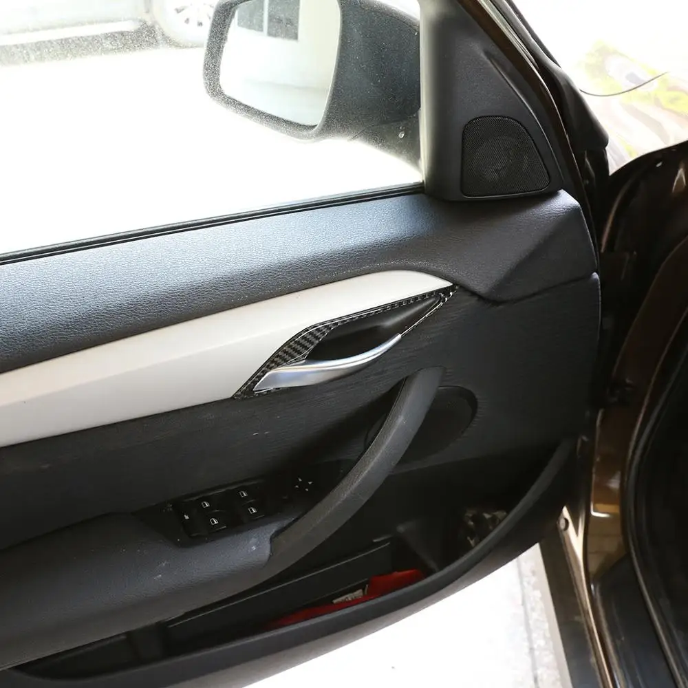 4 vnt Minkštas Anglies Pluošto Automobilio Salono Durų Rankena Apdaila Reikmenys BMW X1 2011-2015 m.