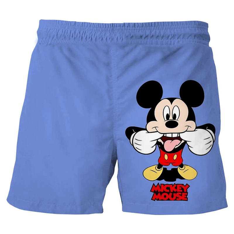Disney Paplūdimio Šortai Animacinių filmų Anime Mickey Minnie Mouse 3D Spausdinimo Vyrai Moterys Mados Atsitiktinis Valdybos Šortai Kelnės Vaikams, Skrynios Kelnės